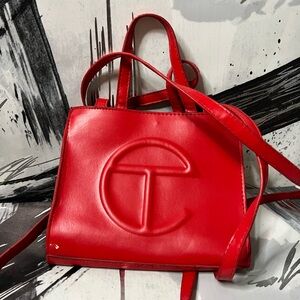 Red TELFAR Shopping Bag In good condition barley worn!